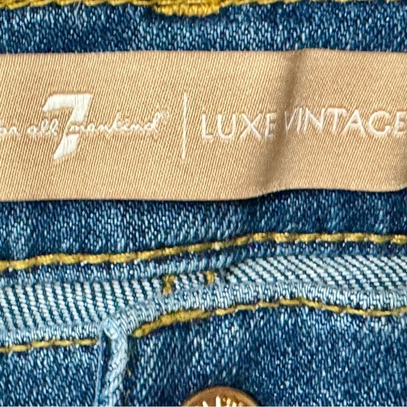 7 for all Mankind NWT SZ 25 Luxe Vintage High Waist Slim Kick Blue Jean - Picture 2 of 10
